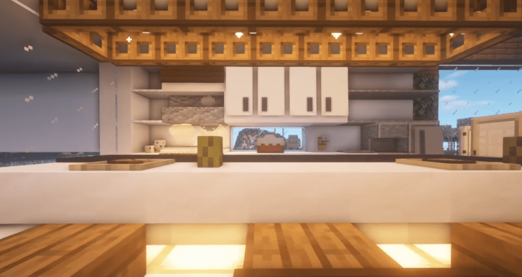 Incredible Minecraft Kitchen Ideas Oct 2024   Modern Kitchen For Wooden Log Cabin Minecraft Kitchen Ideas 1024x544 